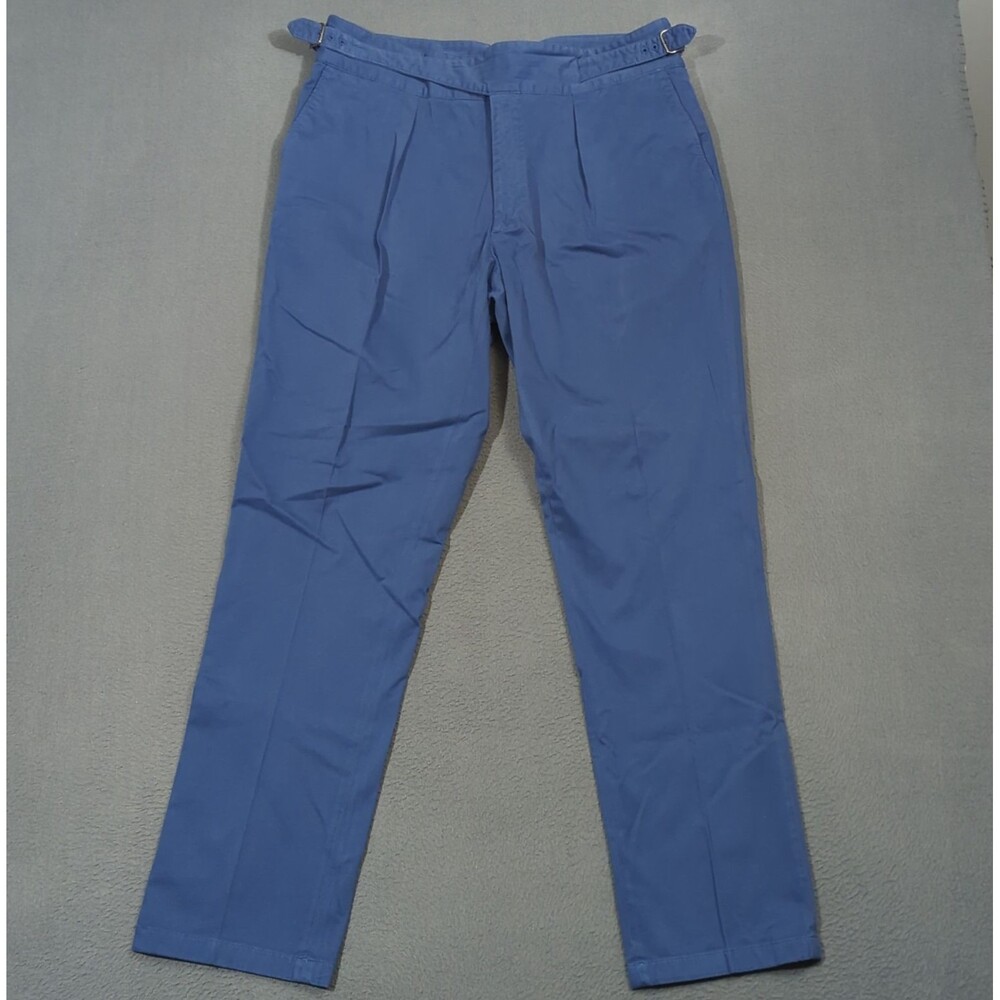 Polo Ralph Lauren Gurkha Pants Men's 36x33 Blue Buckled Stretch Chino Trouser
